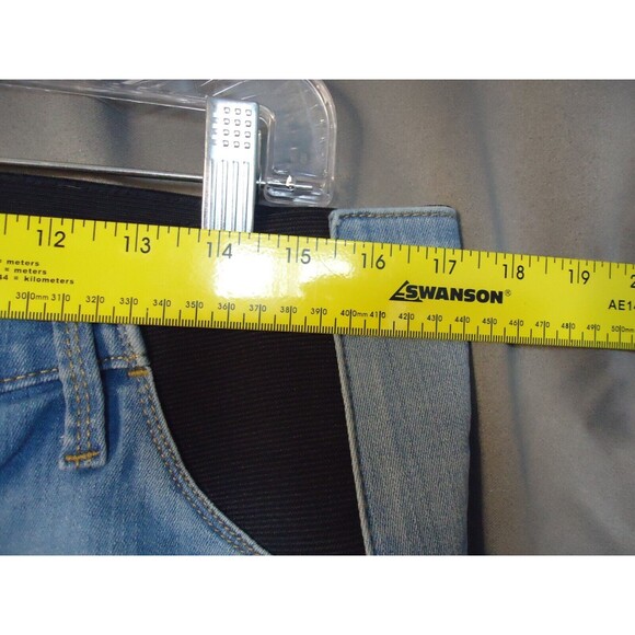 Isabel Maternity Midi Denim Cuffed Short Shorts Women Size 10 Medium Wash - Picture 5 of 8